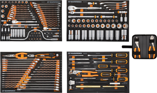 PG133 - 184-PC 1/4", 3/8" AND 1/2" DRIVE GMTK TOOL KIT IN FOAM TRAYS