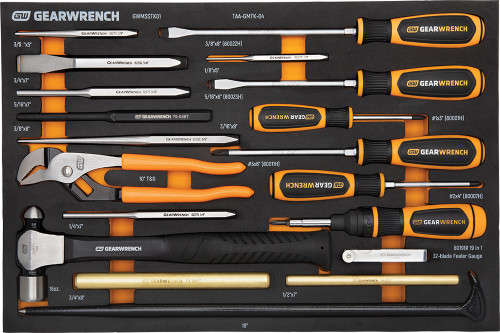 PG147 - ENSEMBLE D’OUTILS DE FRAPPE ET DE TOURNEVIS À 27 PIÈCES DANS UN BAC DE RANGEMENT EN MOUSSE