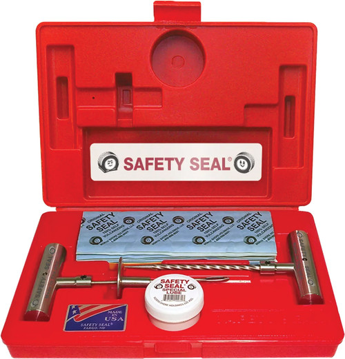 PG347 - SCEAU DE SÉCURITÉ – KIT DE RÉPARATION DE PNEUS DE LUXE POUR CAMIONS DANS UN ÉTUI DE MOULE SOUFFLANT, 30 RÉPARATIONS (8 »), SONDE 7 »