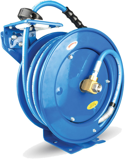 PG93 - MOULINET DE BOYAU LAVEUR À PRESSION EN CAOUTCHOUC TOUGHTEK 1/4" X 50 - BLEU