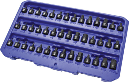 PG148 - MAÎTRE 42-PC PRISE 1/4" JEU DE SOCKETS NANO À EMBOUT À IMPACT À PROFIL BAS
