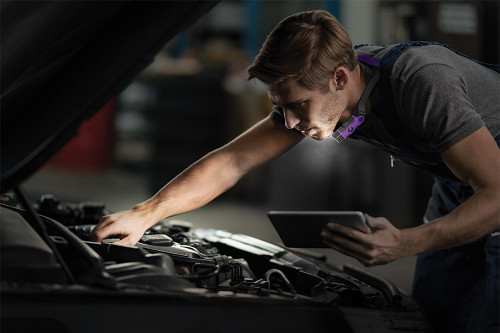 PG421 - 350/35 LUMENS USB-C RECHARGEABLE NECK LIGHT WITH 70° PIVOTING LIGHT HEADS (PURPLE)