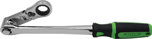 PG141 - 17MM 100-TOOTH FLEX HEAD 360 SWIVEL RATCHETING WRENCH, WORKS WITH 3/8" X 17MM SOCKETS