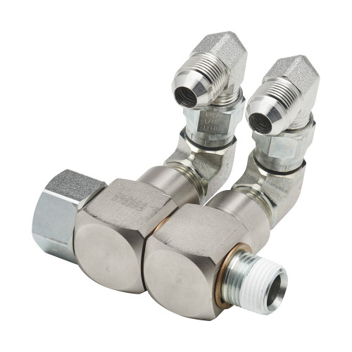 ENSEMBLE PIVOTANT, DOUBLE 1/2 NPT (MXF) X 3/4-16 MJIC