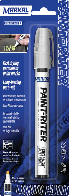 PAINT-RITER® VALVE ACTION® LIQUID PAINT MARKER (CARDED), WHITE
