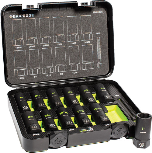 13-PC 1/2" Drive Deep Metric & SAE Master Socket Extractor Set