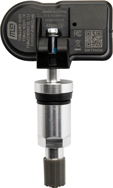 PG34 - METAL VALVE UNIVERSAL TPMS SENSOR, 315/433 MHZ, WIRELESS PROGRAMMING (1-PACK)
