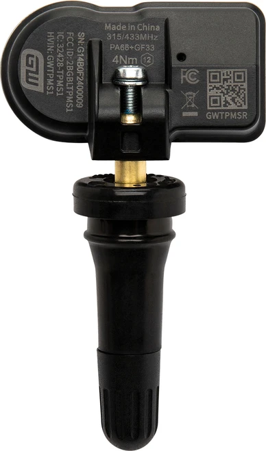 PG38 - CAPTEUR UNIVERSEL TPMS À SOUPAPE EN CAOUTCHOUC, 315/433 MHZ, PROGRAMMATION SANS FIL (PACK 1)