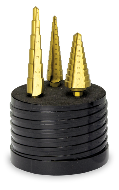 SET OF 3 STEP DRILL BITS
