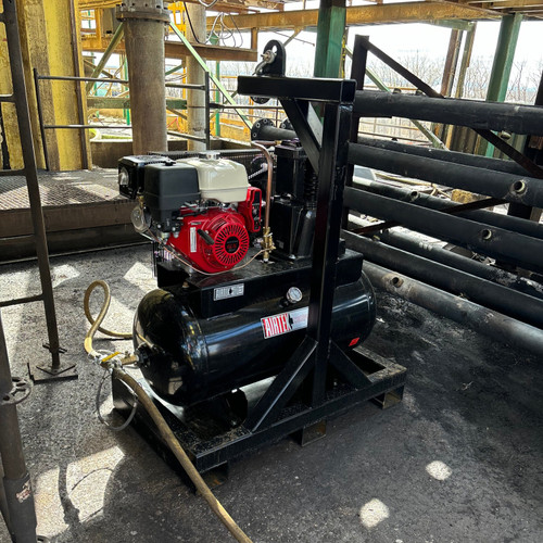 COMPRESSEUR D’AIR INDUSTRIEL À GAZ HORIZONTAL MONO-ÉTAGE DE 9 CH – 9 CH, RÉSERVOIR DE 30 GALLONS