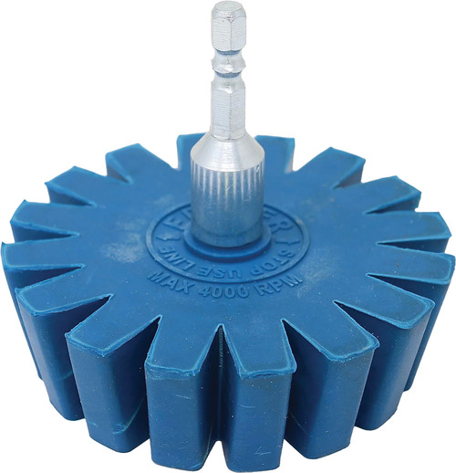 PG311 - CONICAL ERASER WHEEL WITH 1/4" HEX ARBOR ADAPTER – TAPERED (3.5" TO 3.1")