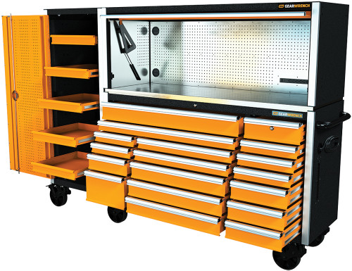 PG139 - 1629-PC MEGAMOD MECHANICS TOOL SET IN PREMIUM MODULAR FOAM TRAYS WITH TOOL STORAGE & SHOP EQUIPMENT