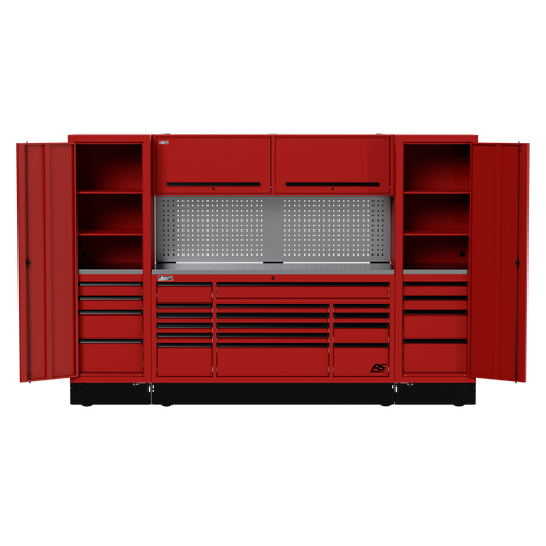 Combo CTS 120" avec crédence arrière Toolboard - Rouge