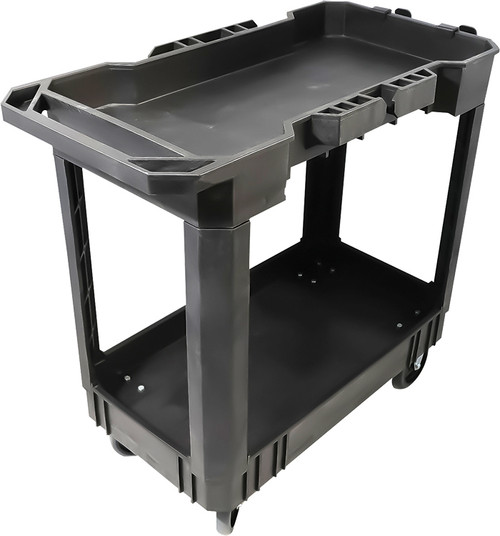 PG204 - 500 LBS CAPACITY HEAVY-DUTY 2-SHELF UTILITY CART, 17" L X 34" W X 32.5" H