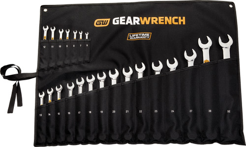 PG166 - 22-PC 12 POINT METRIC HI-VIZ LONG PATTERN COMBINATION WRENCH SET, 6MM-32MM
