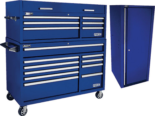 PG200 - 54" PRO II TOP CHEST & ROLLER CABINET WITH SIDE LOCKER BUNDLE, BLUE