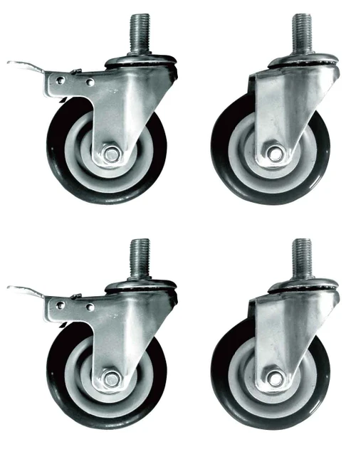 4 PC. 4 PO. ROULETTES PIVOTANTES ROBUSTES POUR TBQ-WB21006