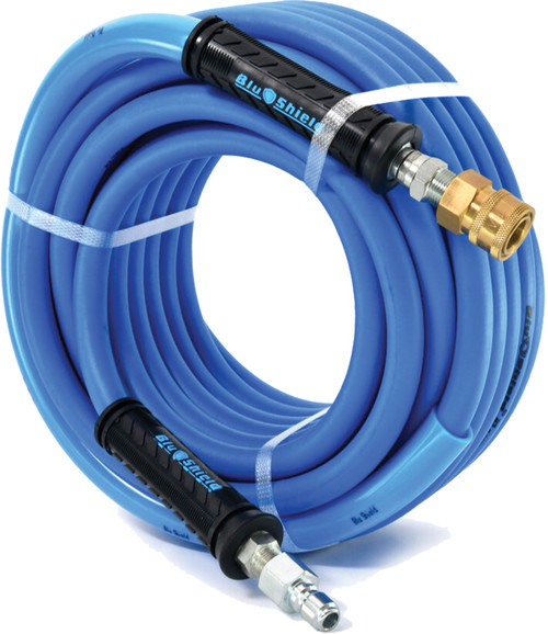 BLUSHIELD THE SLAYER TUYAU HYBRIDE DE NETTOYAGE À PRESSION 3/8" X 50'-BLEU AVEC COUPLEUR BOUCHON