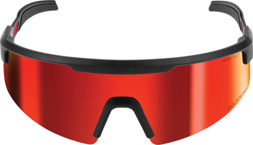 Lunettes de sécurité polarisées enveloppantes - verres à double couche miroir rouge