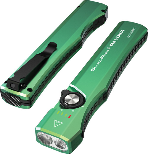 Lampe de poche rechargeable SearchPoint® RAYDER pour un usage quotidien - VERTE