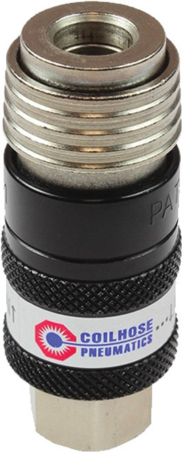 5-in-1 Automatic Safety Exhaust Coupler 1/4” Body, 1/4” FPT 5-in-1 Automatic Safety Exhaust Coupler 1/4” Body, 1/4” FPT