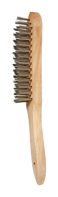 CRIMPED WIRE LINEAR HAND BRUSH WOOD H. - STEEL