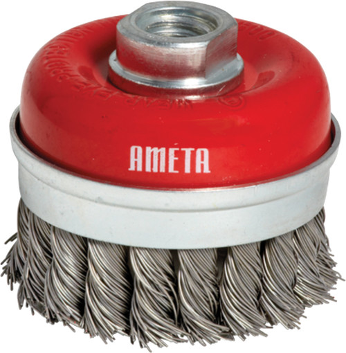 BROSSE À GOBELETS EN FIL DE FER NOUÉ AVEC ANNEAU 4X5/8-11NC ACIER