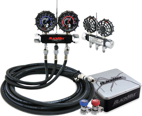 PG14 - BLACKMAX R134A MANIFOLD GAUGE SET, 8 FT. HOSES
