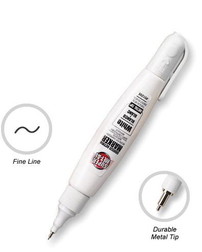 ULTRA-FINE 1.4MM METAL TIP PERMANENT MARKER, WHITE INK