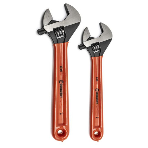 ADJ WRENCH SET,6"/10",BLACK,CUSH GRIP