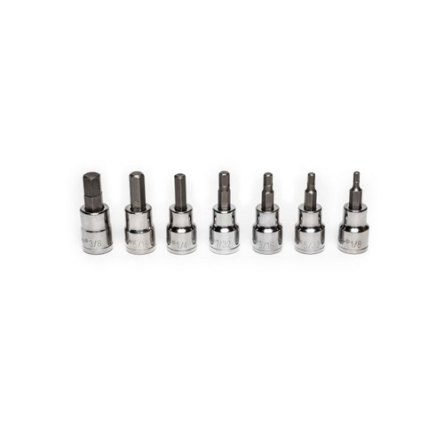 7 PC,HEX BIT SOCKET SET,SAE,3/8" DRIVE