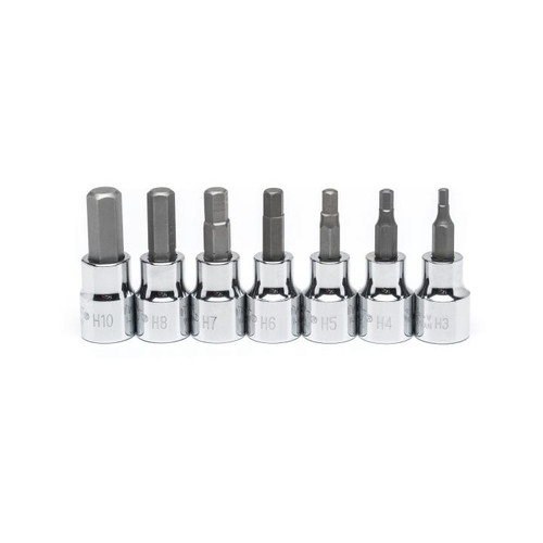 7 PC,HEX BIT SOCKET SET,MM,3/8" DRIVE