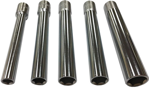 PG138 - ENSEMBLE DE SOCKETS EXTRA-PROFONDS DE 5 PIÈCES, 8 MM, 10 MM, 11 MM, 12 MM, 14 MM