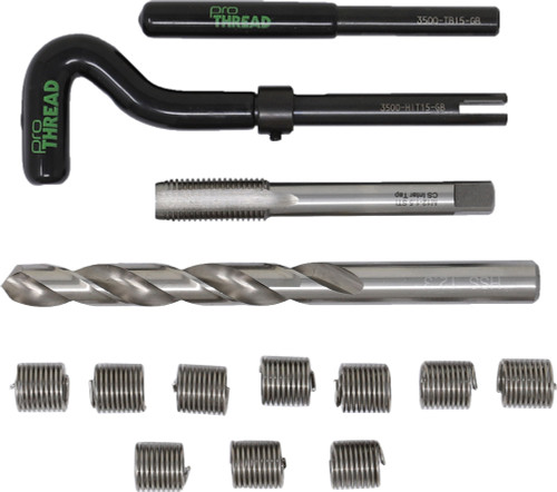 PROTHREAD KIT – METRIC FINE M12-1.5 X 18MM LENGTH – INCL.: TAP, INSTALLATION TOOL & 6 INSERTS (#25149) PROTHREAD KIT – METRIC FINE M12-1.5 X 18MM LENGTH – INCL.: TAP, INSTALLATION TOOL & 6 INSERTS (#25149)
