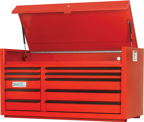 PG201 - 55" 10-DRAWER PROFESSIONAL SERIES TOP CHEST, RED