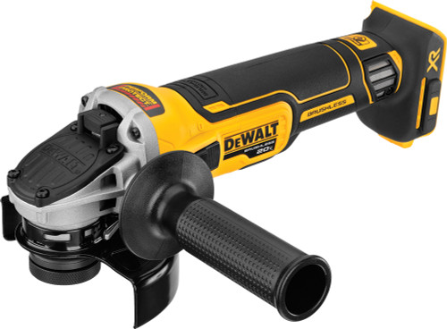 PG65 - 20V MAX* XR® 4,5 PO PETITE MEULEUSE D’ANGLE À INTERRUPTEUR COULISSANT AVEC FREIN DE REBOND (OUTIL SEULEMENT)