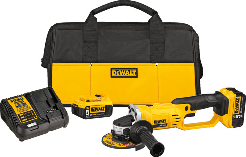 20V MAX LI-ION 4-1/2" / 5" GRINDER (5.0AH) W/ 2 BATTERIES AND BAG
