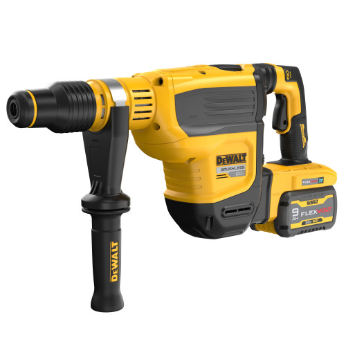 60V MAX FLEXVOLT 1-3/4" SDS MAX ROTARY HAMMER W/ 2 BATTERIES (9AH), CHARGER AND KIT BOX