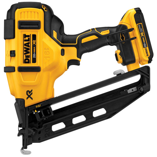 20V MAX XR, 16 GAUGE "20°" ANGLED FINISH NAILER (2.0AH) W/ 1 BATTERY AND BAG