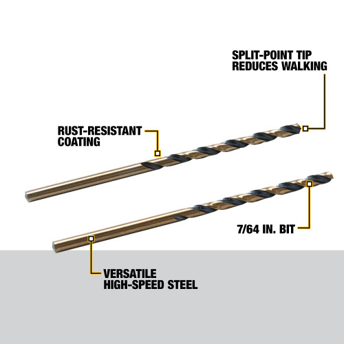 7/64" BLACK OXIDE DRILL BIT ( 2 PACK)