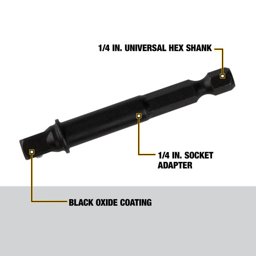 ADAPTATEUR DE SOCKET HEXAGONE DE 1/4 » À 1/4 » - EN VRAC
