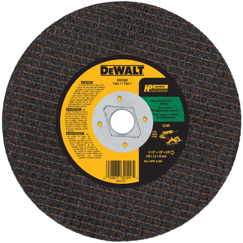 6-1/2"X1/8" CONC/MSRY ABRAS SAW BLD(BLK)