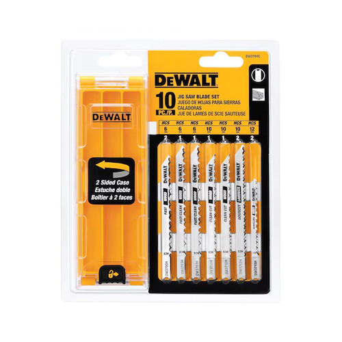 10 PC COBALT STEEL JIG SAW BLADE SET IN TOUGH CASE U-SHANK