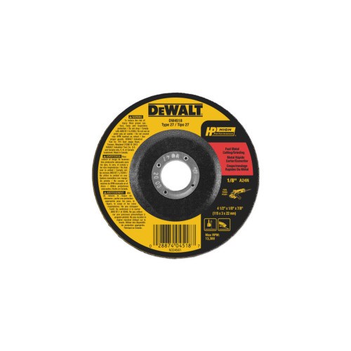 4-1/2" X 1/8" X 7/8" GENERAL PURPOSE METAL CUTTING/RINDING WHEEL