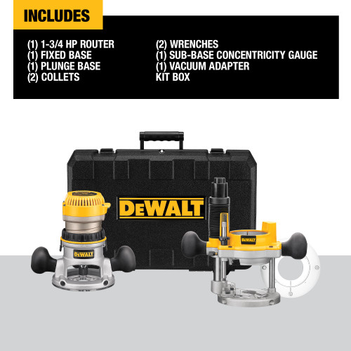 1 3/4 MAXIMUM MOTOR HP FIXED BASE / PLUNGE BASE ROUTER COMBO KIT