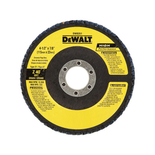 4-1/2" X 7/8" Z40 T27 FLAP DISC