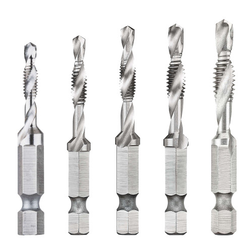 5PC DRILL TAP SET 1/4" CAPACITY