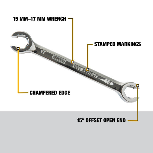 DWMT 15MM X 17MM FLARE NUT WRENCH