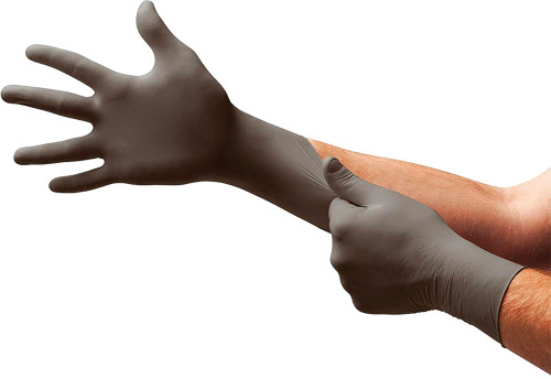 PG418 - TOUCHNTUFF® 93-250 DISPOSABLE POWDER-FREE NITRILE GLOVES (M/7.5-8), BOX OF 100 GRAY GLOVES