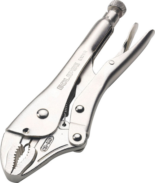 PG195 - 10" CURVED JAW LOCKING PLIERS W/ WIRE CUTTERS, 1-7/8" JAW CAP.
